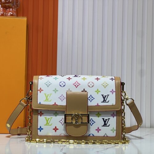 Alternative view of Louis Vuitton X Murakami Dauphine GM Monogram Canvas Shoulder Bag Multicolored 25cm M13255