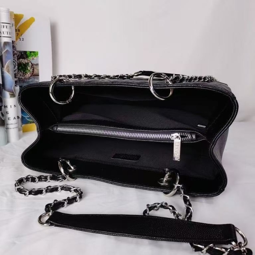 Chanel Grand Shopping Bag Large Grain Leather Tote Bag Black 34cm - Image 7
