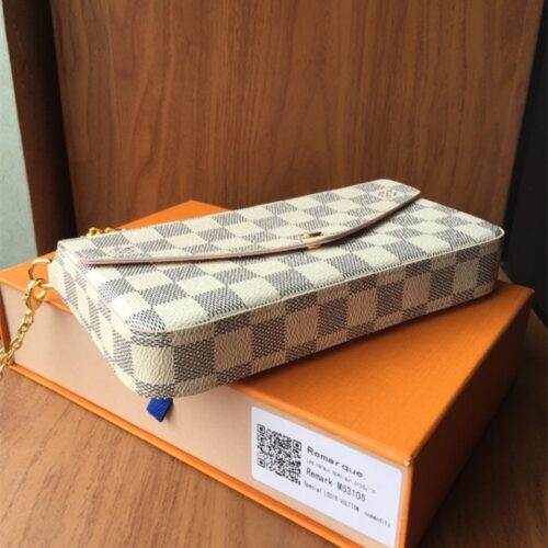 Alternative view of Louis Vuitton Félicie Pochette Damier Azur Crossbody Bag Pink 21cm N63106