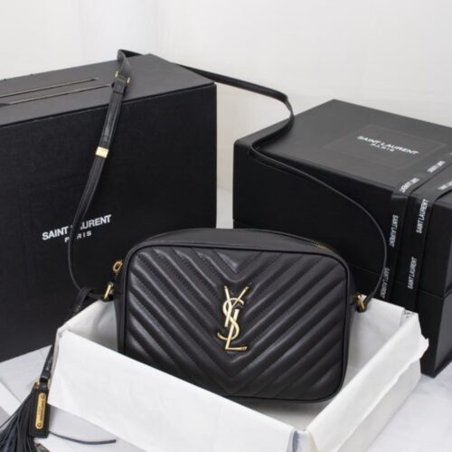 Alternative view of Saint Laurent Lou Camera Quilted Leather Crossbody Bag Gold Hardware Black 23Cm 761554DV7071000