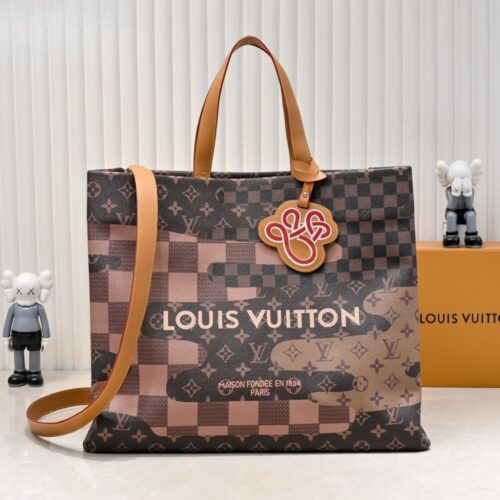 Alternative view of Louis Vuitton Shopper Tote MM Monogram Canvas Tote Bag Brown 40cm M15274