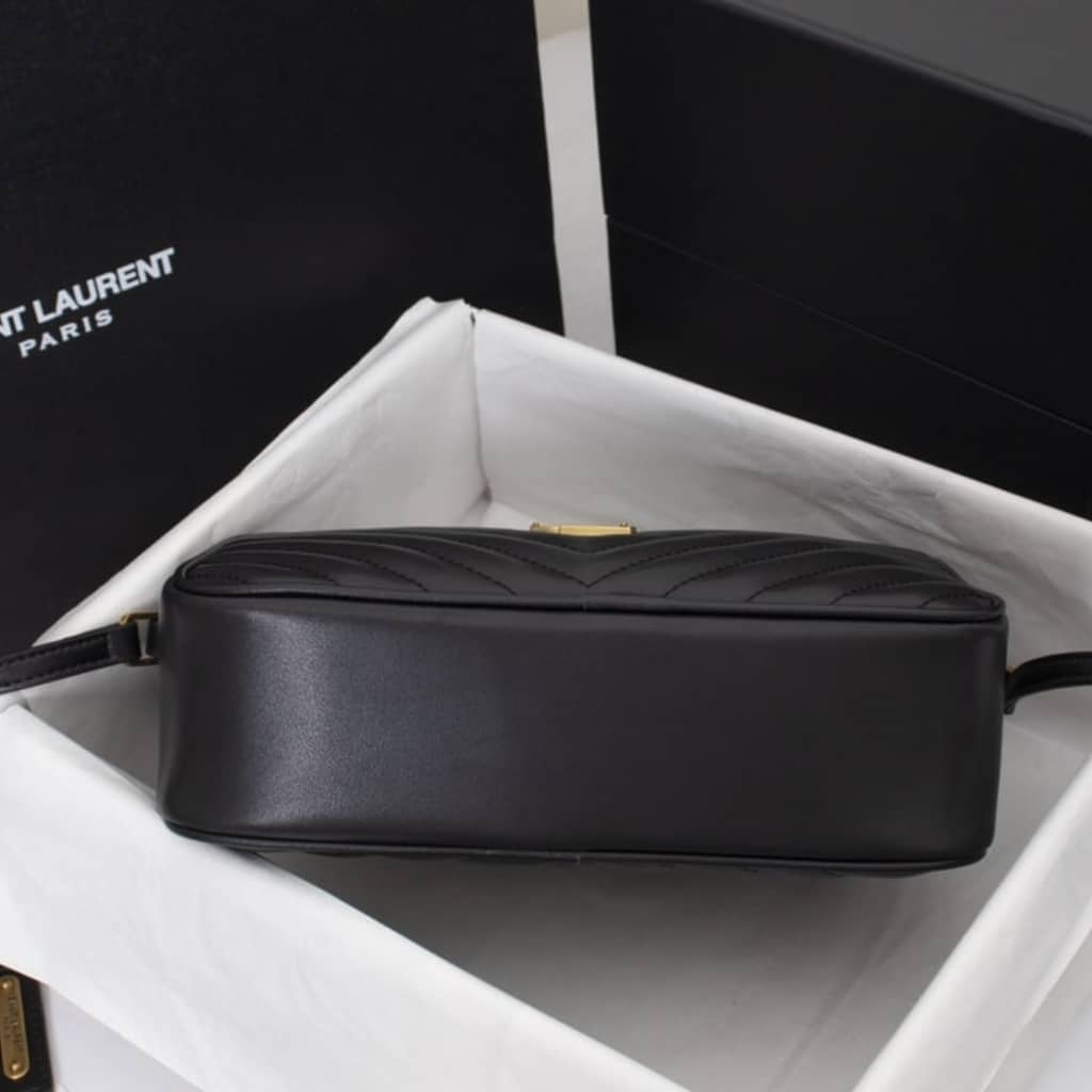 Saint Laurent Lou Camera Quilted Leather Crossbody Bag Gold Hardware Black 23Cm 761554DV7071000 - Image 7