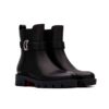 Christian Louboutin CL Chelsea Booty Lug Leather Ankle Boots Black 1230304BK01