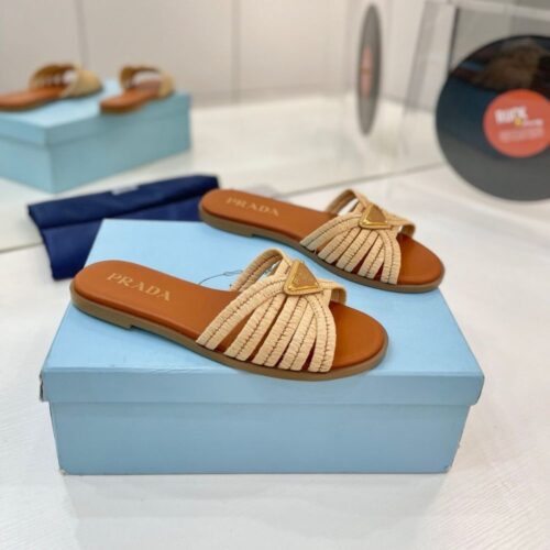 Alternative view of Prada Crochet Slides Cognac Brown 1XX807 2ACS F0P9G F 010