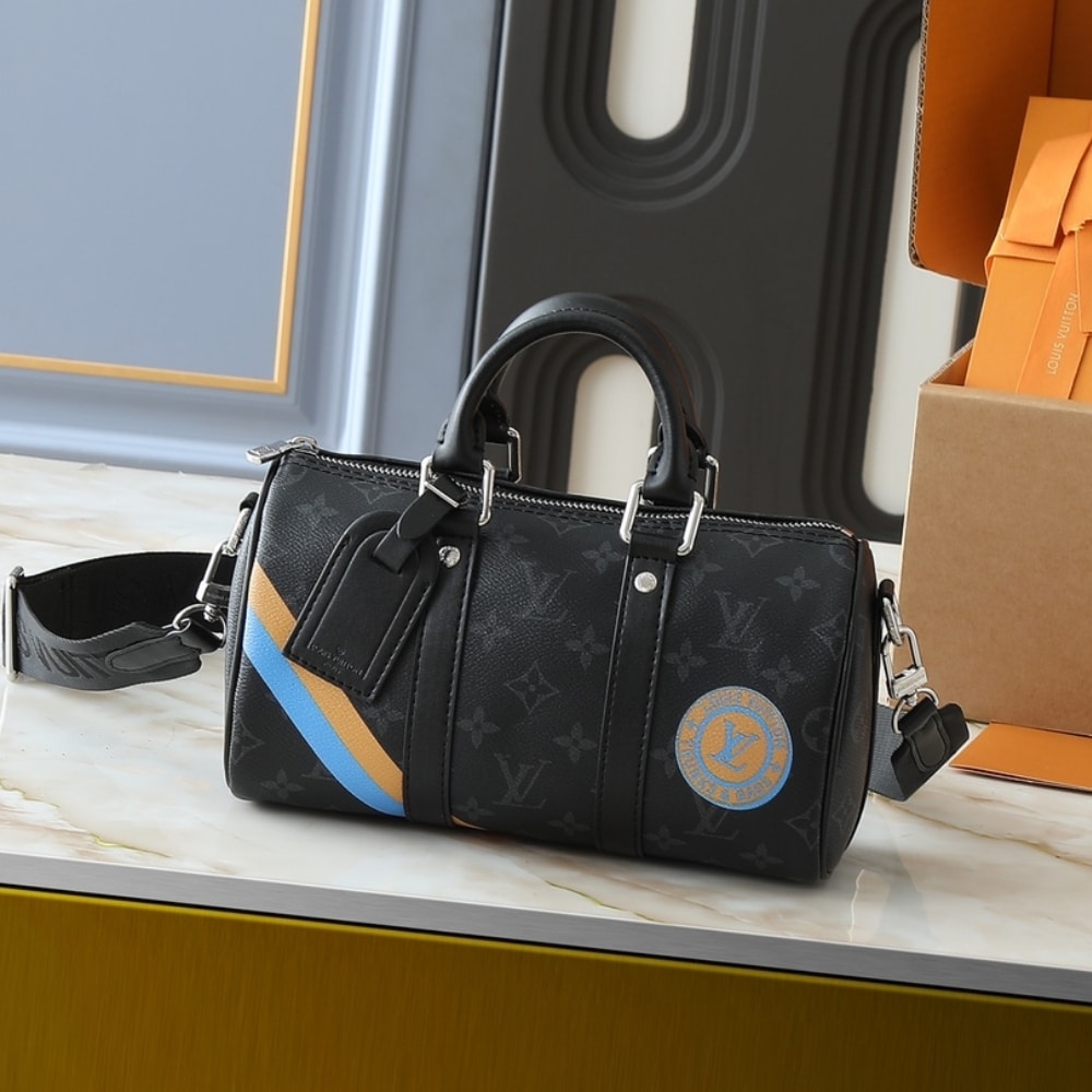 Louis Vuitton Keepall Bandoulière 25 Mon Monogram Eclipse Shoulder Bag Black 25cm P01942 - Image 2