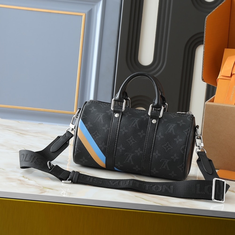 Louis Vuitton Keepall Bandoulière 25 Mon Monogram Eclipse Shoulder Bag Black 25cm P01942 - Image 4