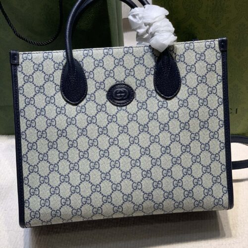 Alternative view of Gucci Tote Bag With Interlocking G Beige And Blue 31Cm 659983 K9Gsn 4075
