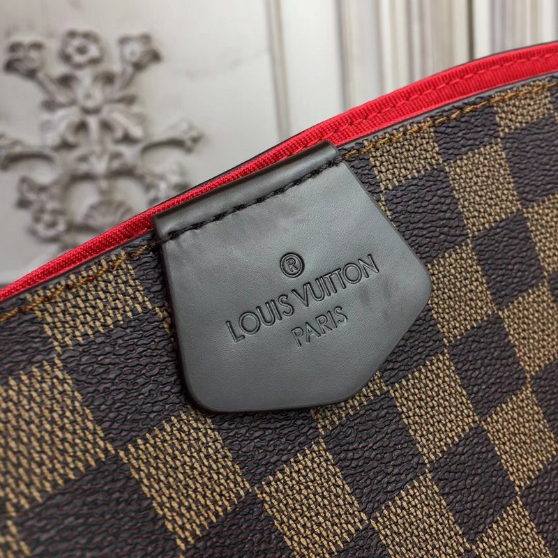 Louis Vuitton Graceful PM Damier Ebene Hobo Bag Brown Red 35cm N44044 - Image 8