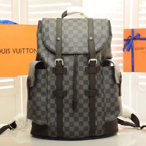 Alternative view of Louis Vuitton Christopher Mm Backpack Damier Graphite Canvas Black 44Cm N41379