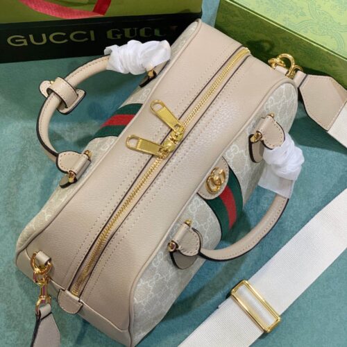 Alternative view of Gucci Women'S Metallic Ophidia Gg Top Handle Bag Beige And White 32Cm 724606 Fabex 9642