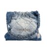 Chanel 22 Large Washed Denim Shoulder Bag Blue 41cm AS3261 B10439 NM981