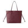 Louis Vuitton Neverfull MM Monogram Empreinte Tote Bag Wine Red 31Cm M25855
