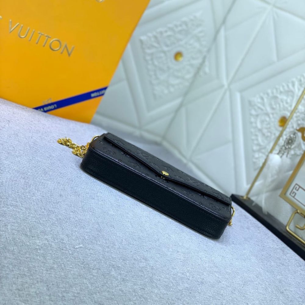 Louis Vuitton Félicie Pochette Monogram Empreinte Crossbody Bag Black 21cm M82477 - Image 5