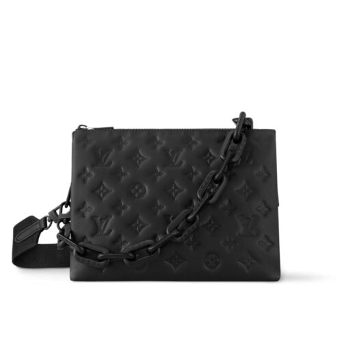 Louis Vuitton Coussin PM Matte Leather Shoulder Bag Black 27Cm M11370