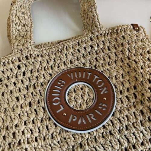 Alternative view of Louis Vuitton Onthego MM Natural Raffia Tote Bag Tan 37Cm M24723