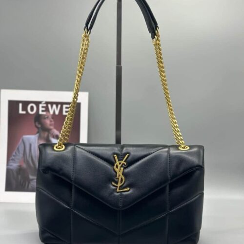 Alternative view of Saint Laurent Puffer Small In Leather Gold Hardware Shoulder Bag Black 29Cm 5774761EL071000