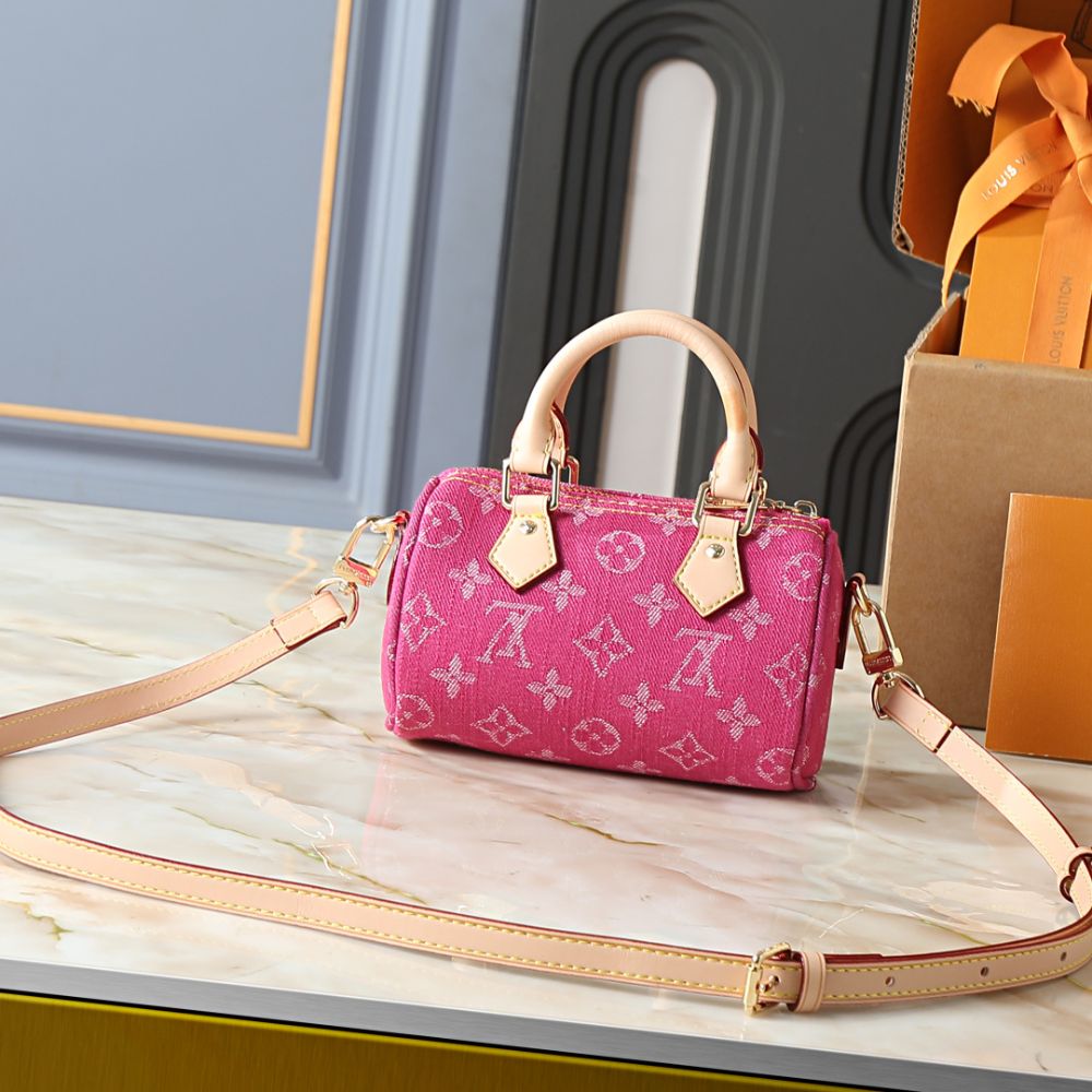 Louis Vuitton Nano Speedy Pink Denim 16cm M27603 - Image 4