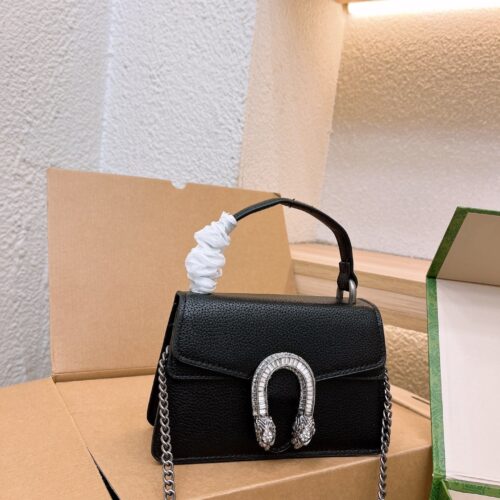 Alternative view of Gucci Dionysus Mini Grained Leather Top Handle Bag Black 18Cm 752029 CAOGN 1155