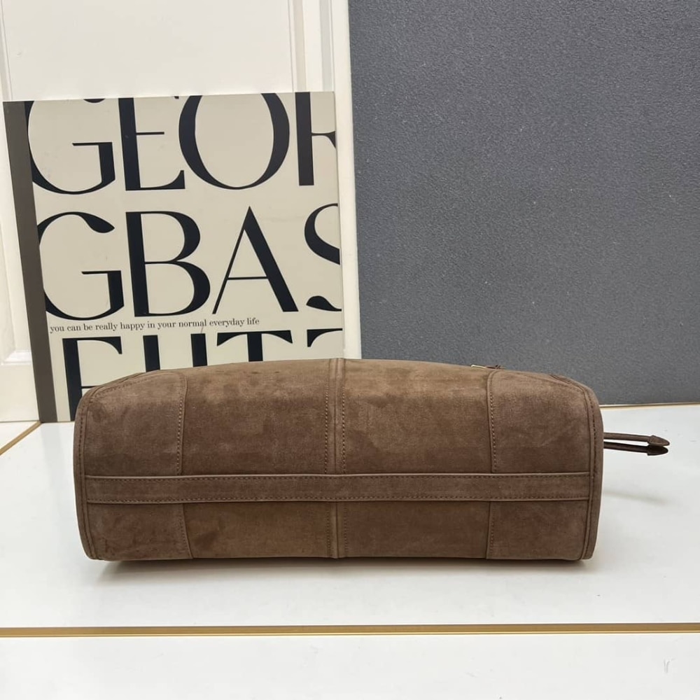 Prada Bonnie Large Suede Handbag Cacao Brown 38Cm 1Ba433 2C4S F0324 V Moo - Image 8