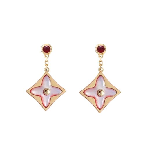 Louis Vuitton Color Blossom Bb Star Earrings Red Gold