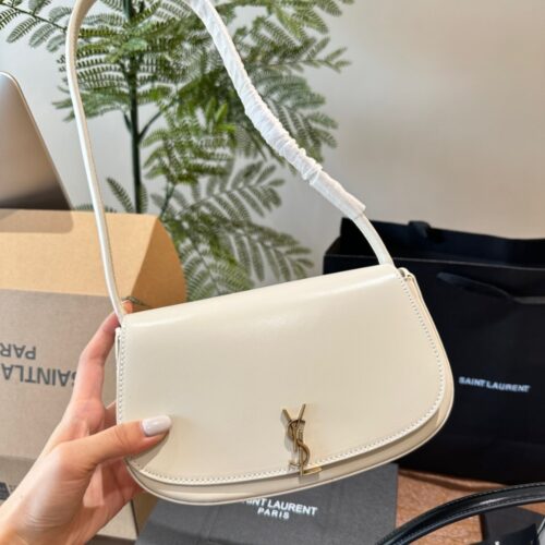 Alternative view of Saint Laurent Voltaire Mini Box Leather Shoulder Bag White 17Cm 