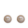 Chanel Button Pearl Earrings