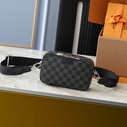 Alternative view of Louis Vuitton Alpha Wearable Damier Canvas Crossbody Bags Black 18cm