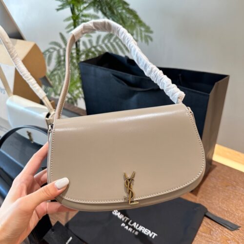 Alternative view of Saint Laurent Voltaire Mini Box Leather Shoulder Bag Dark Toffee 17Cm 7796420Sx0W2646