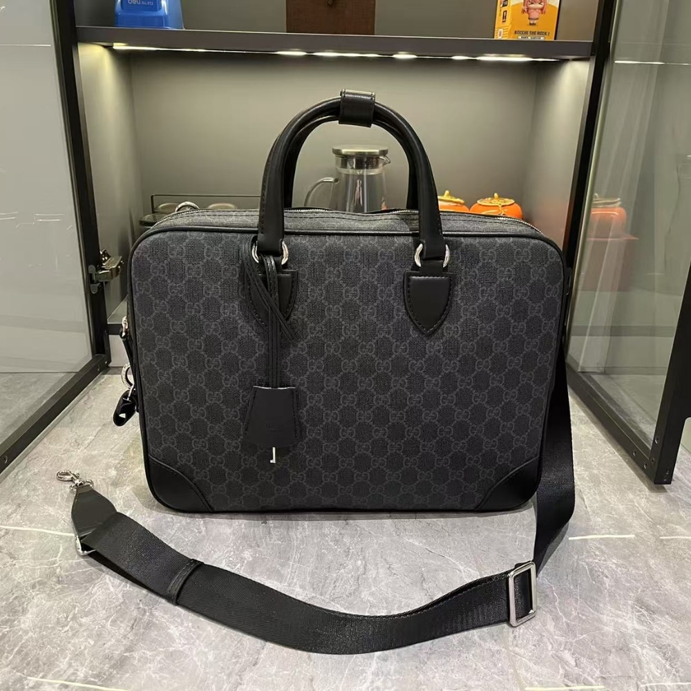 Gucci GG Emblem Medium Briefcase Black 40Cm 821149 FAED4 1000 - Image 2