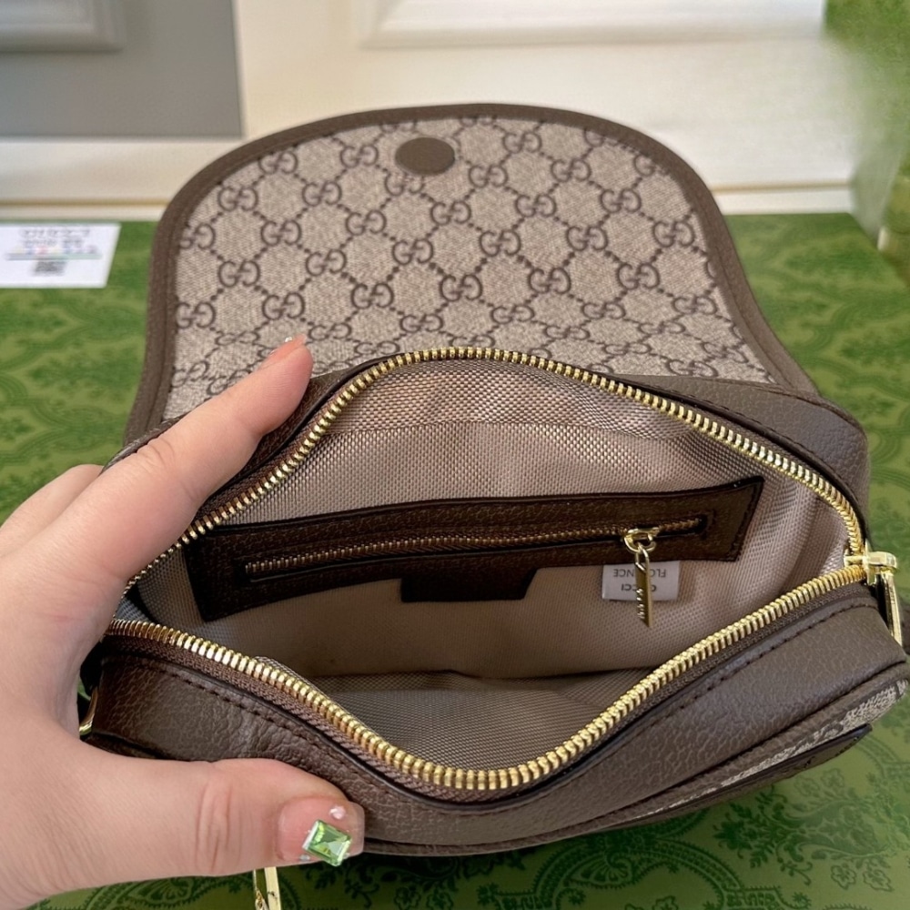 Gucci Ophidia Mini GG Supreme Canvas Shoulder Bag Beige And Brown 19cm 772239 Facuj 8745 - Image 4