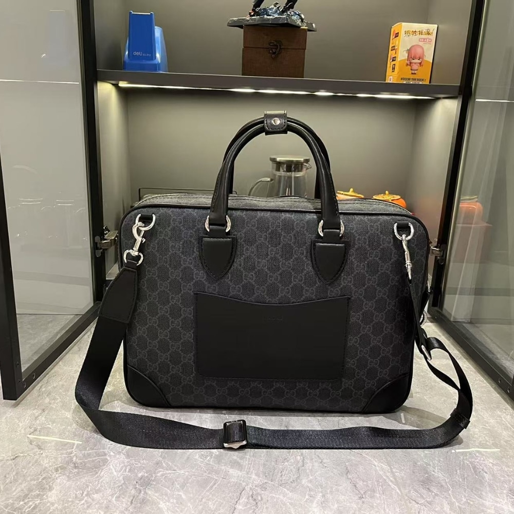 Gucci GG Emblem Medium Briefcase Black 40Cm 821149 FAED4 1000 - Image 4