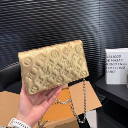Alternative view of Louis Vuitton Pochette Coussin Monogram Embossed Crossbody Bag Gold 20Cm M80999