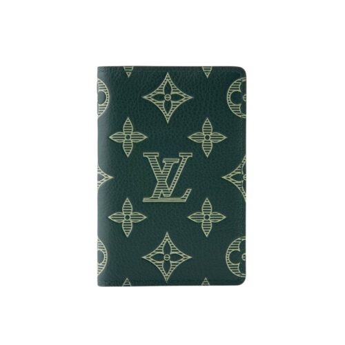 Louis Vuitton Pocket Organizer Monogram Shadow Forest Green 14Cm M27149