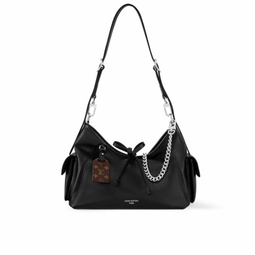 Louis Vuitton Carryall Cargo Vibe PM Leather Shoulder Bag Black 34Cm M24861