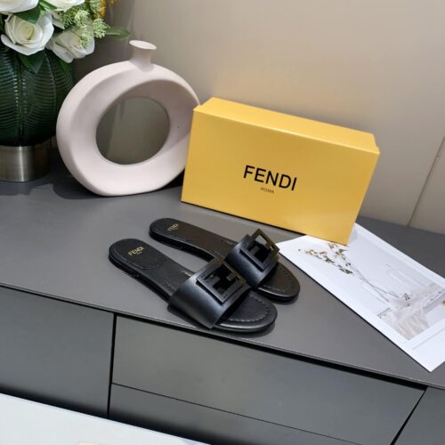 Alternative view of Fendi Baguette Leather Slide Black 8R8136 Ae7T F0Abb