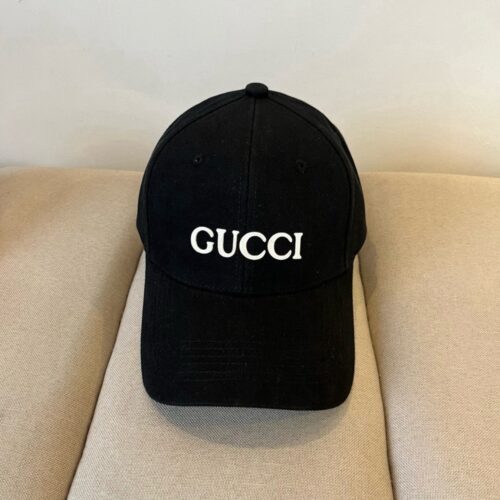 Alternative view of Gucci Embroidered Logo Cotton Baseball Cap Black