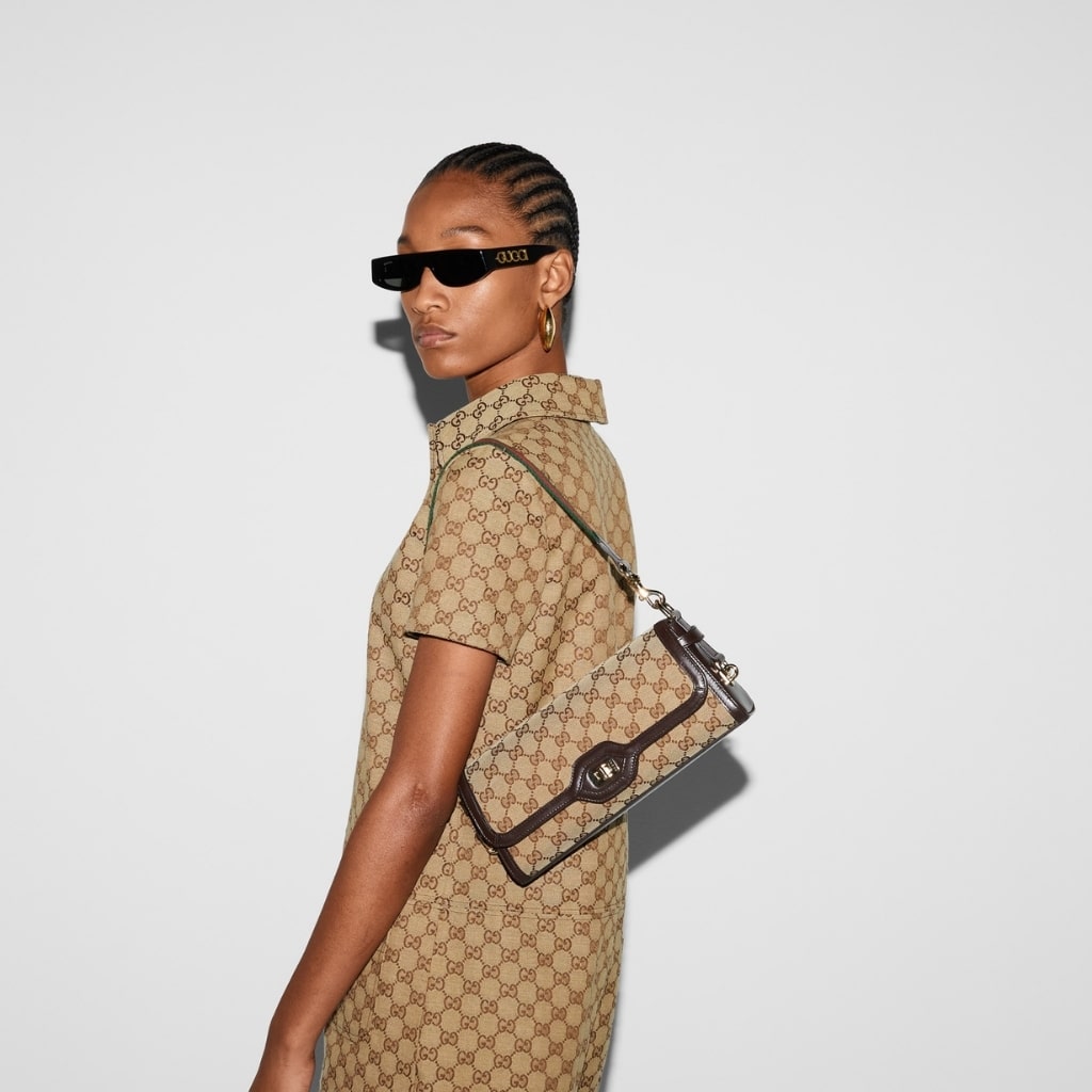 Gucci Luce Small GG Mongogram Canvas Shoulder Bag Beige And Dark Brown 27Cm 786027 FADAC 9762 - Image 11