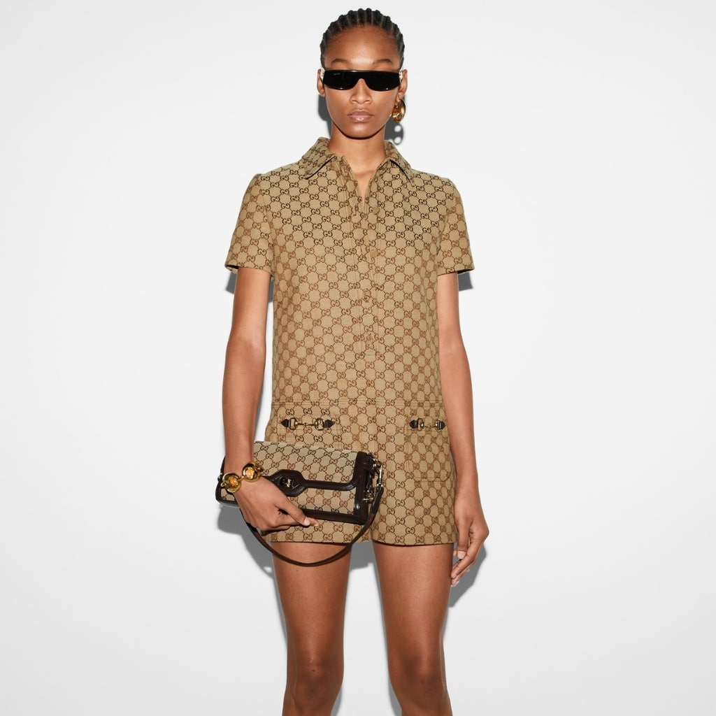 Gucci Luce Small GG Mongogram Canvas Shoulder Bag Beige And Dark Brown 27Cm 786027 FADAC 9762 - Image 12