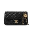 Chanel Pearl Crush Mini Smooth Leather Flap Bags Black 20cm AS1787 B18602 94305