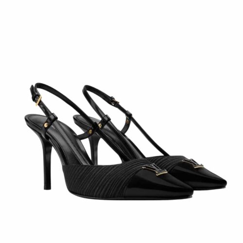 Louis Vuitton City Slingback Epi Satin Pump Black 1AITFI