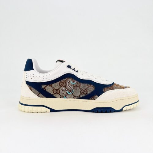 Alternative view of Gucci Men Re Web GG Canvas Trainer Beige And Blue 821730 AAEMC 9566