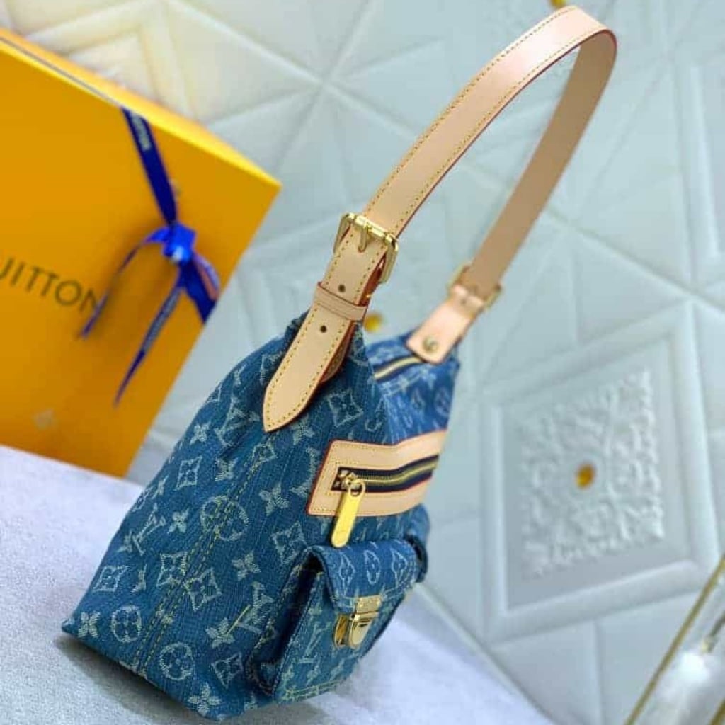 Louis Vuitton Baggy PM Monogram Denim Shoulder Bag Blue 30Cm M95049 - Image 5