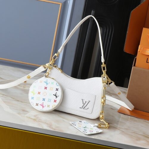 Alternative view of Louis Vuitton X TM Marellini Epi Leather Shoulder Bag White 19Cm M13100