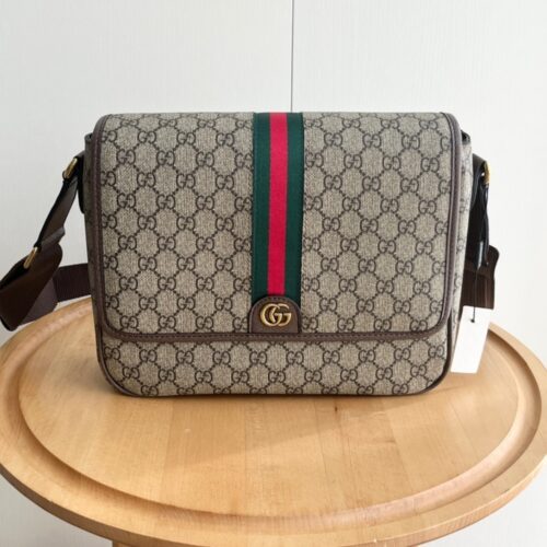 Alternative view of Gucci Ophidia Medium GG Supreme Canvas Shoulder Bag Beige Ebony 28Cm 761741 Facjq 9741