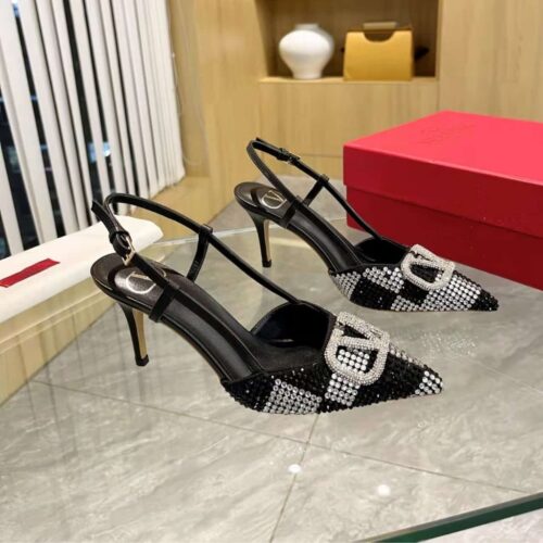 Alternative view of Valentino Vlogo Signature Slingback Pump Crystal 80mm Black 3W0S0R01EWK ZRN
