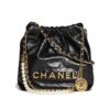 Chanel 22 Mini Smooth Leather Bucket Bag Black 22cm AS3980 B10672 94305