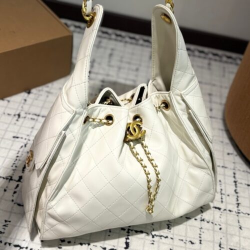 Alternative view of Chanel 25 Medium Shiny Leather Handbags White 34cm AS5293 B20304 10601