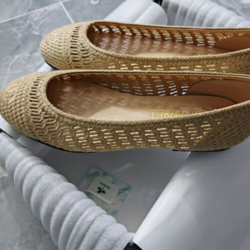 Alternative view of Chanel Ballerina Flat Raffia Beige G46352 B19806 NAFBC