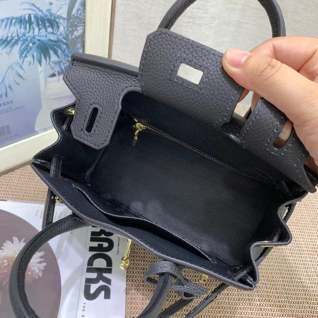 Hermes Birkin Mini Epsom Gold Hardware Handbag Black 20Cm - Image 6
