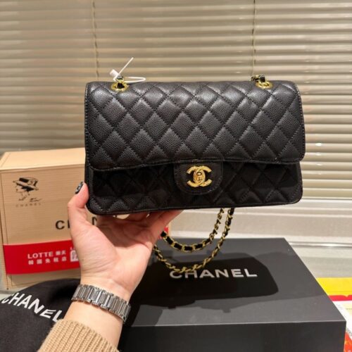 Alternative view of Chanel Classic Medium Grained Leather Flap Bag Black 26cm A01113 Y01864 C3906